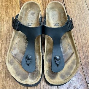Birkenstock Gizeh Birko-Flor, black, size 7